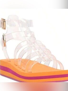 Jessica Simpson Clear Gladiator Sandals Size 8